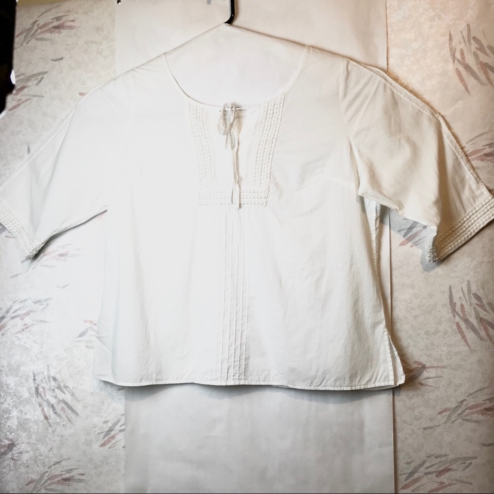 LANE BRYANT WHITE TIE FRONT BLOUSE SIZE 22/24